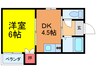 リリ－ピア寺田Ⅱ号館 1DKの間取り