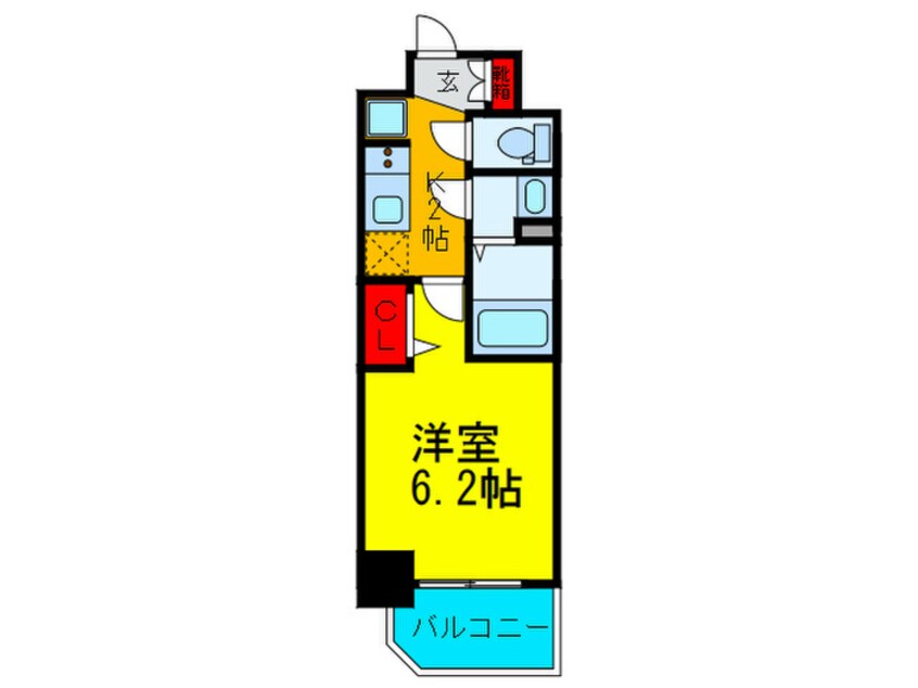 間取図 ﾌﾟﾚｻﾝｽ長堀通ｸﾞﾚｲﾀｽ(1001)