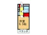 エグゼコート枚方Ａ棟 1Kの間取り