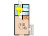 ＤＯＲＭ　淡路 1Kの間取り