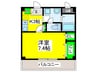 ハピネス蔵 1Kの間取り