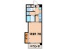 クイーンズコート久津川 1Kの間取り