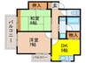 清風マンション 2DKの間取り