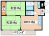 沢アベリア 2DKの間取り
