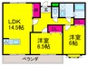 Ｆマンション 2LDKの間取り