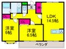Ｆマンション 2LDKの間取り