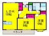 Ｆマンション 2LDKの間取り