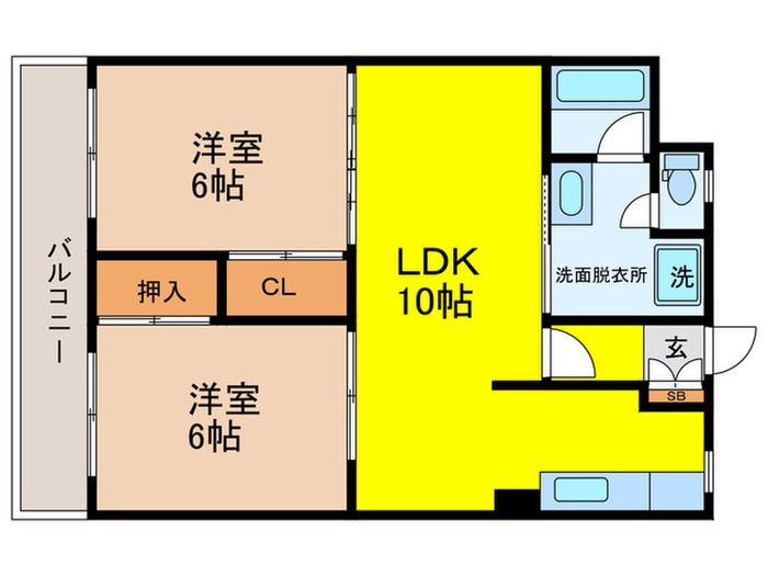 間取り図 ハイツ南田辺(406)