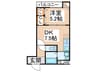ﾌｼﾞﾊﾟﾚｽ住吉山之内Ⅲ番館 1DKの間取り