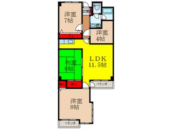 間取図 シュロス五月山Ⅲ