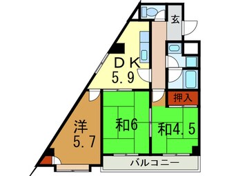 間取図 リバ－コ－ト湊川