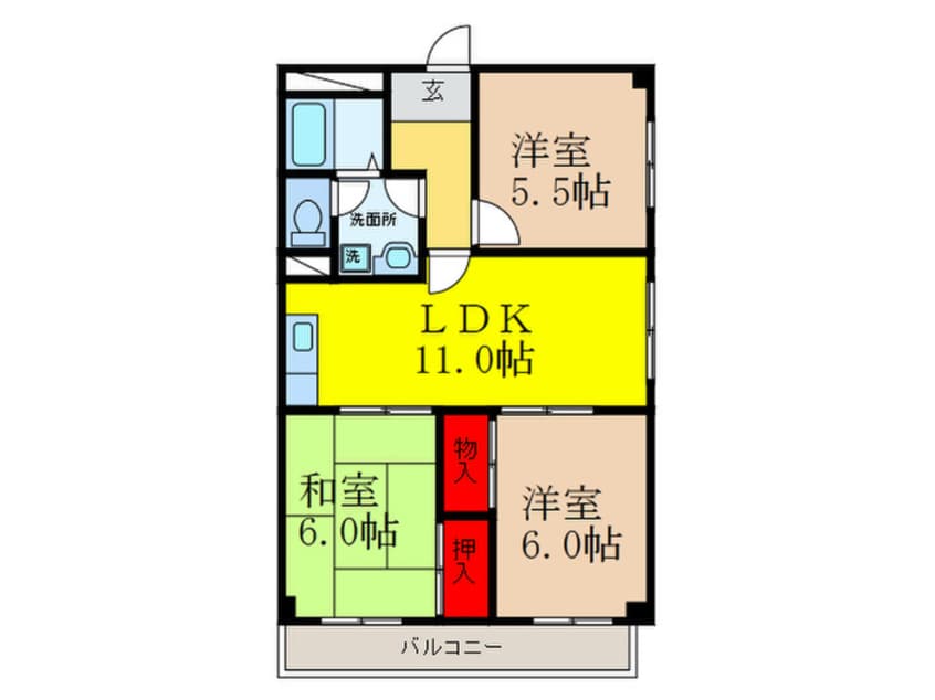 間取図 ルルーディ古川