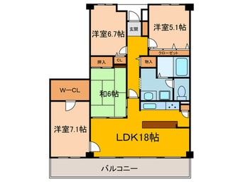 間取図 阪急逆瀬台ｱｳﾞｪﾙﾃﾞ１番館（308）