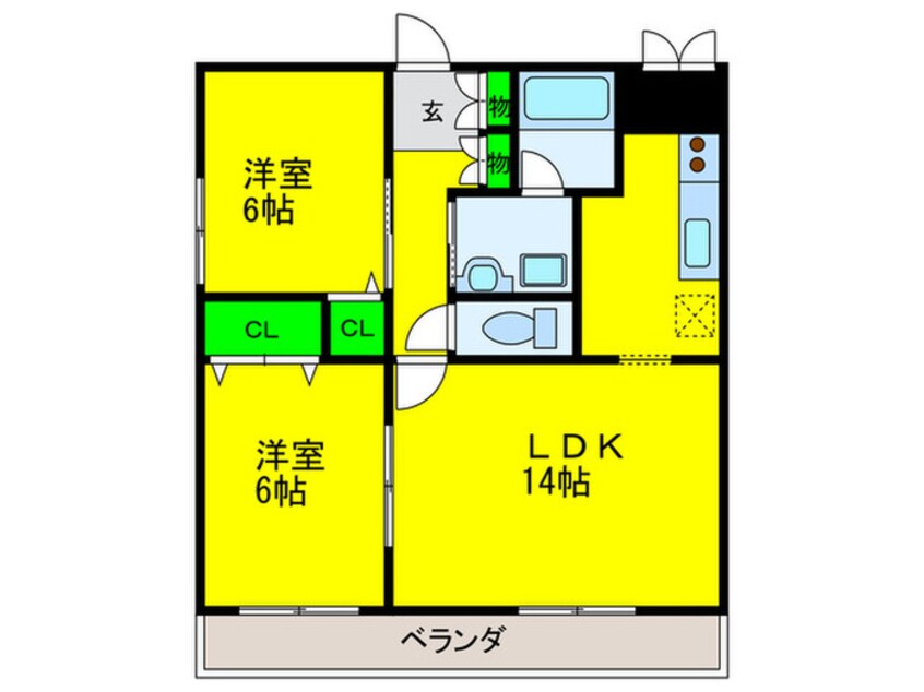 間取図 ラシ－ヌ御崎