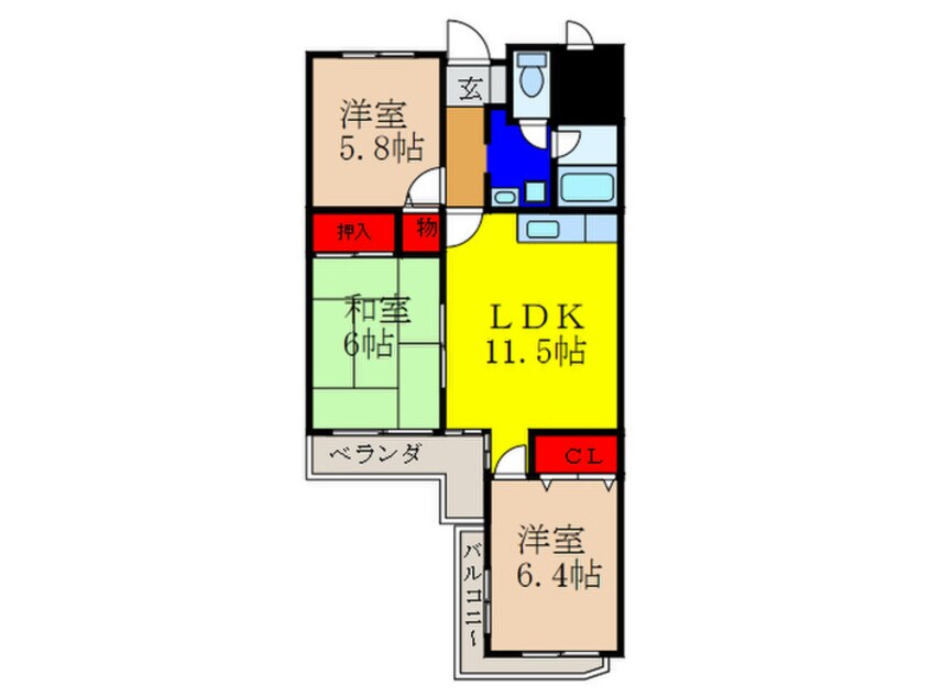 間取図 シュロス五月山Ⅱ