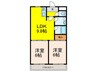 ユーコート宝塚 2LDKの間取り