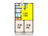 ユーコート宝塚 2LDKの間取り