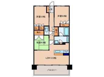 間取図 ﾌﾞﾗﾝｽﾞｼﾃｨ天神橋筋六丁目(222)