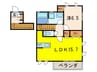 プランドール旭 1LDKの間取り