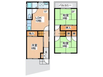 間取図 寝屋川市高柳2-51-14貸家