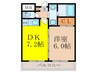 第６浦濱ヴィレッジ 1DKの間取り