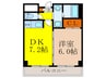 第６浦濱ヴィレッジ 1DKの間取り