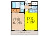 第６浦濱ヴィレッジ 1DKの間取り