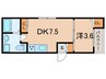 アルクグレイス 1DKの間取り