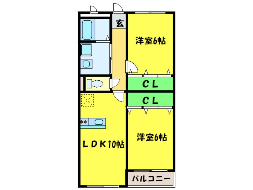 間取図 Ｅ・Ｔｏｎｅハイツ