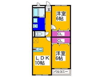 間取図 Ｅ・Ｔｏｎｅハイツ