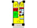 ﾊﾟｰｸｼﾃｨ堺東ﾀﾜｰｽﾞﾌﾞﾗｲﾄ(516)の間取図