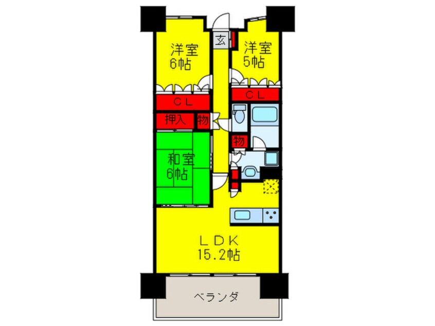 間取図 ﾊﾟｰｸｼﾃｨ堺東ﾀﾜｰｽﾞﾌﾞﾗｲﾄ(516)