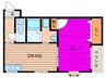 ラフィーネ鶴見 1DKの間取り