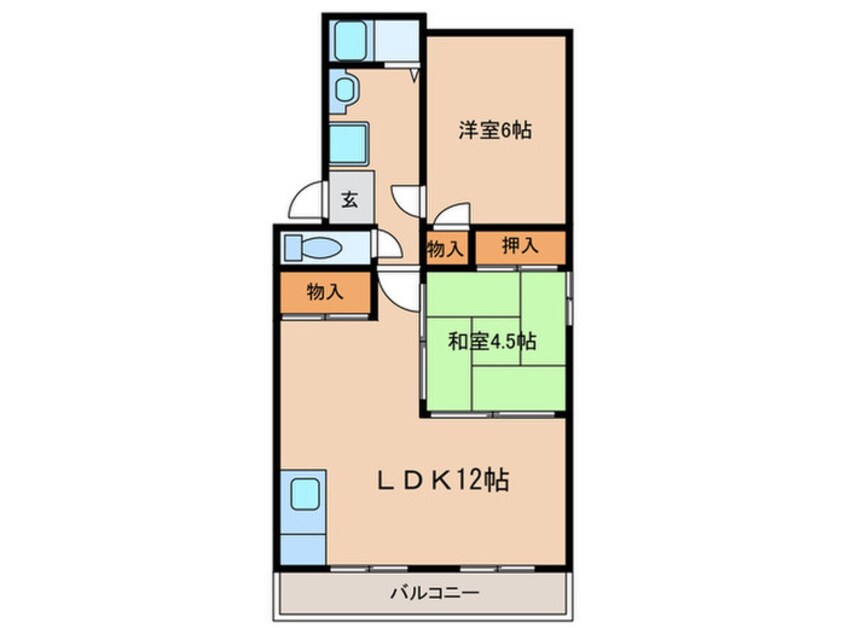間取図 りばぁさいど多聞