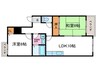 パラシオン蘭 2LDKの間取り