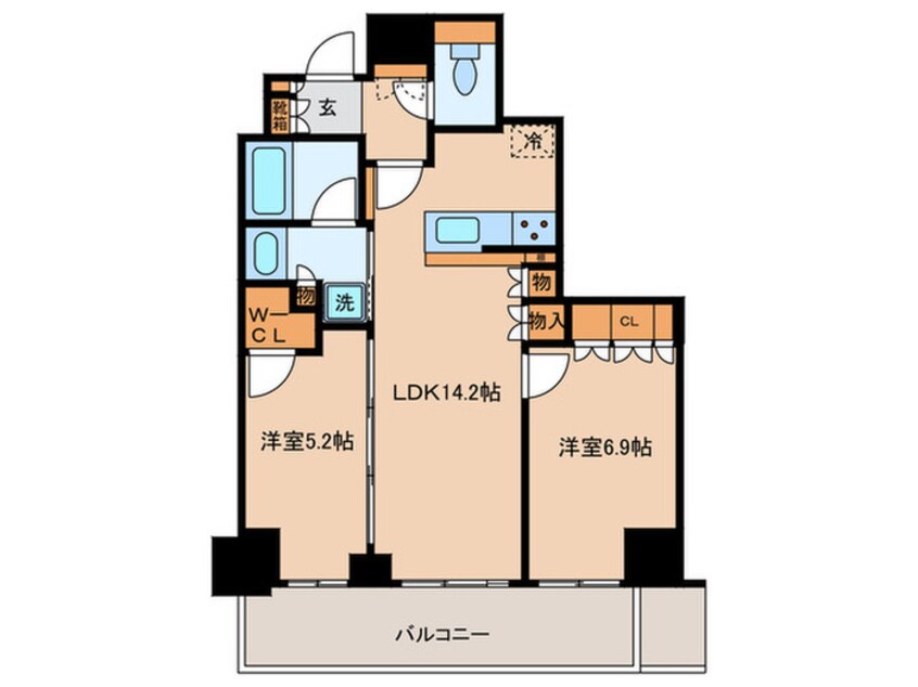 間取図 ジオタワー天六（2606）