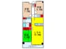 グランアークス千里山(404) 3LDKの間取り