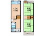 西禁野1丁目連棟貸家 2LDKの間取り