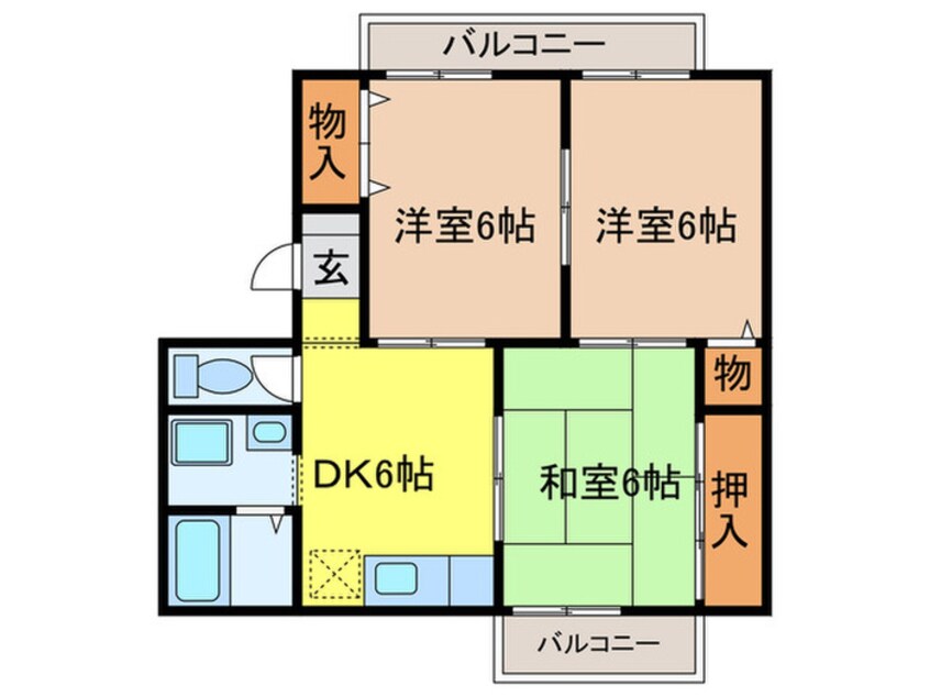 間取図 リバ－サイド八尾南Ｂ棟