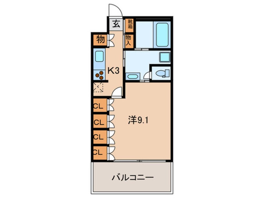 間取図 ショワジ－ルタワ－長居公園