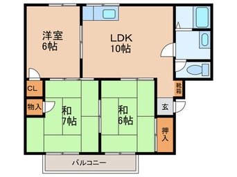 間取図 シャルム井原里Ｂ