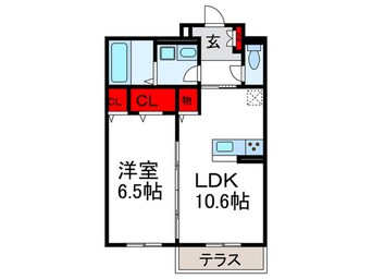 間取図 Ｆｌａｔ　Ｃｏｍｆｙ　豊中