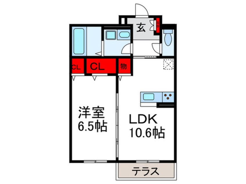 間取図 Ｆｌａｔ　Ｃｏｍｆｙ　豊中