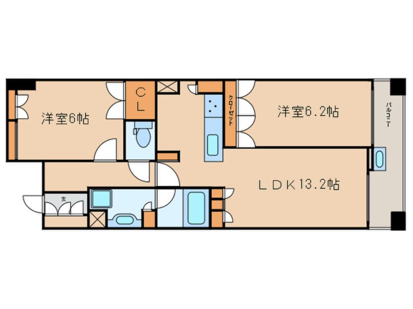 間取図 ﾗｲｵﾝｽﾞﾏﾝｼｮﾝ二条駅前(202)