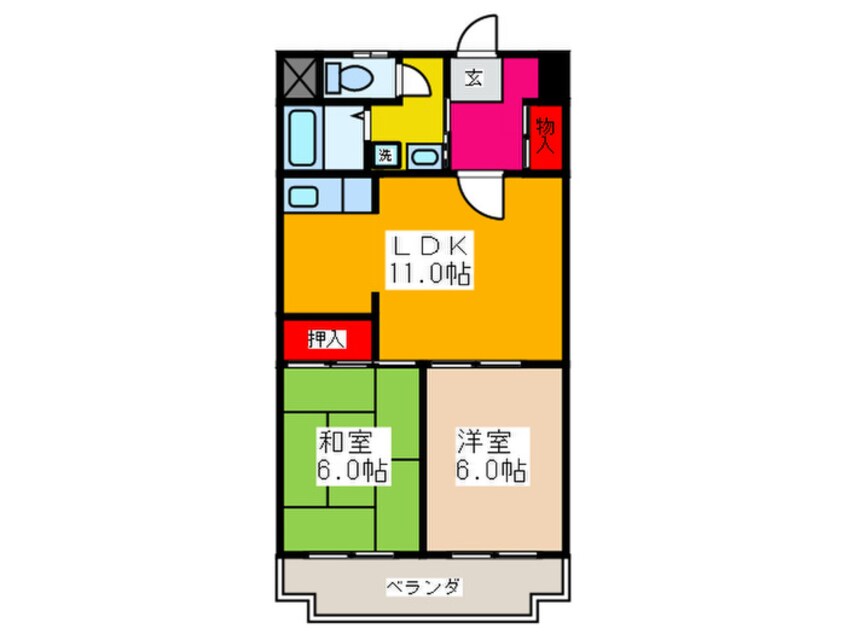 間取図 コスモハイツ西川