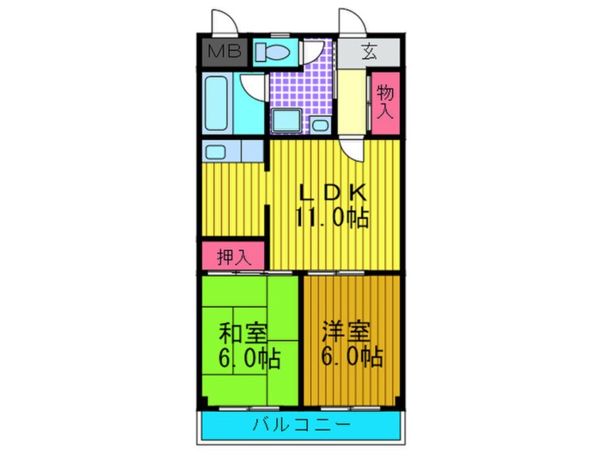 間取図 コスモハイツ西川