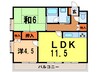 エルベ千鳥が丘 2LDKの間取り