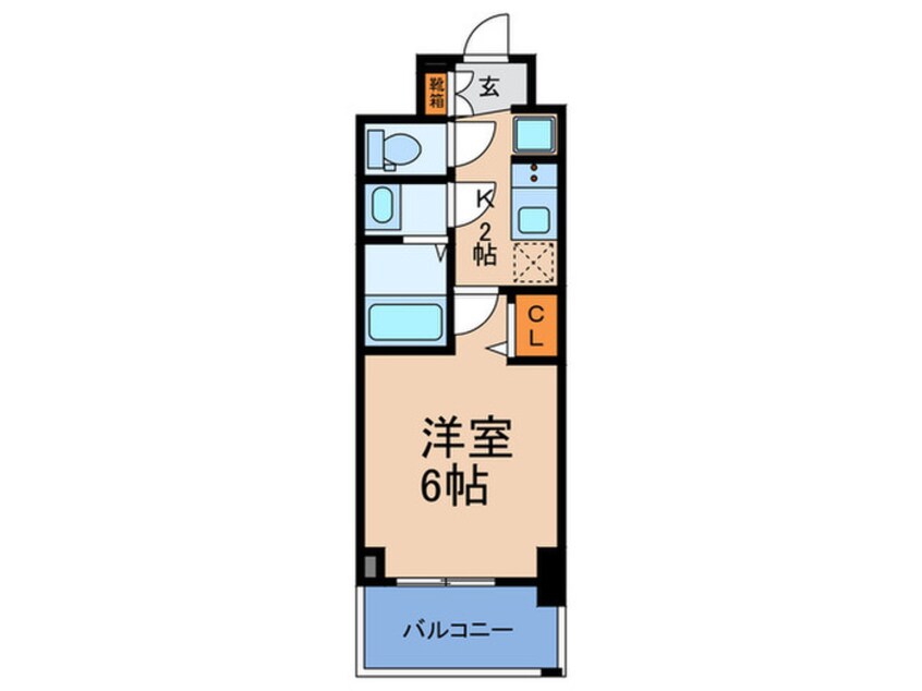 間取図 ﾌﾟﾚｻﾝｽ南堀江ｻﾞ･ｾﾝｽ(1502)