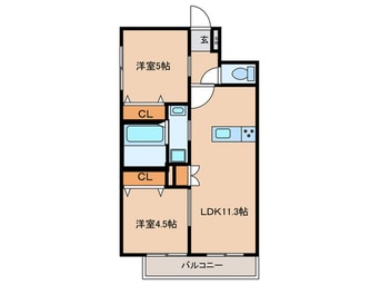 間取図 仮)西宮市甲子園四番町ﾍｰﾍﾞﾙﾒｿﾞﾝ