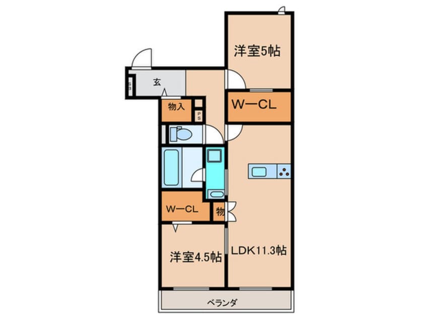 間取図 仮)西宮市甲子園四番町ﾍｰﾍﾞﾙﾒｿﾞﾝ